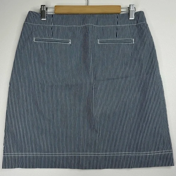 Talbots Striped Engineer Side Zip Lined Stretch Skirt Womens Size 8 - Picture 2 of 7